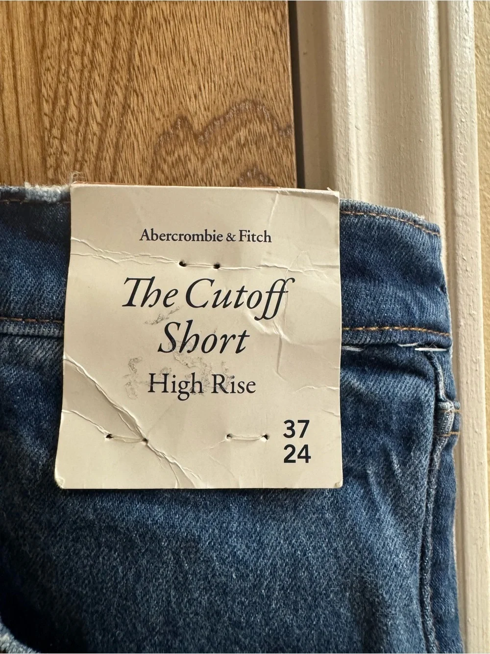 Abercrombie & Fitch Plus The Cutoff Shorts High Rise Distressed 37/24 (24) Denim